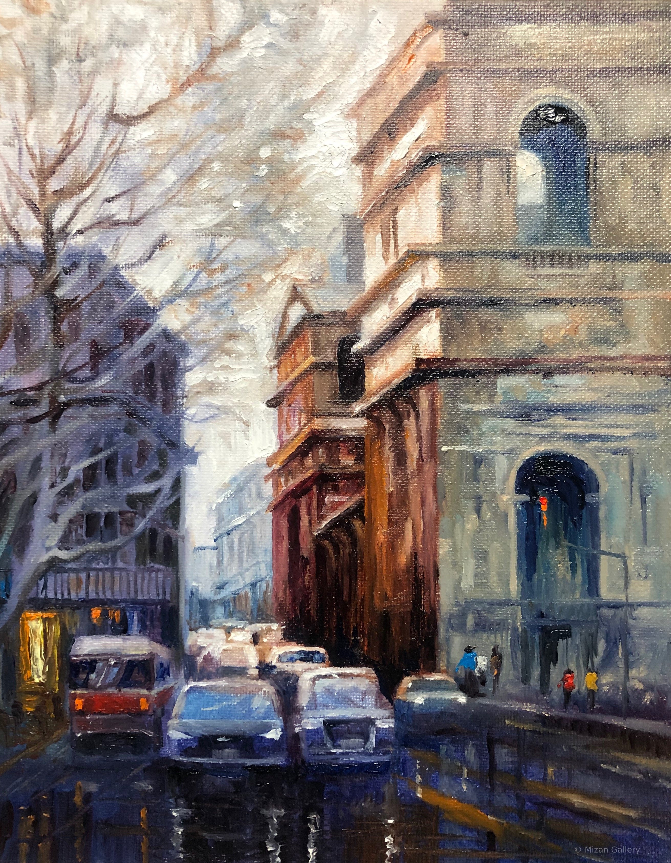 Dorchester in the quiet dance of snow and rain